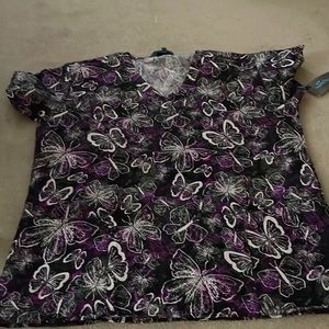 Butterfly scrub top